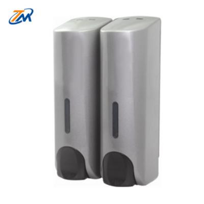 China Foam Shower Liquid Soap Dispenser Hotel Material Wall Mounted Double Soap Dispenser TM-17plastic Hand for sale