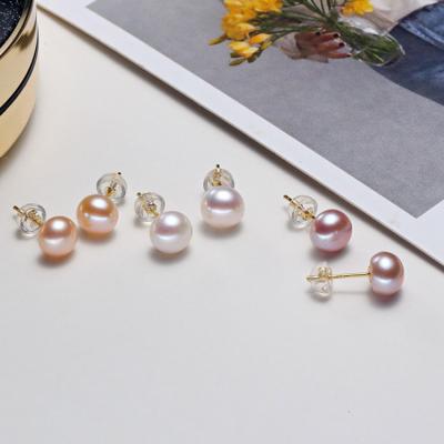 China S925 Environmental Friendly Pure Silver Ear Nail 4a Button Shaped Flawless Freshwater Pearl Ear Nail for sale