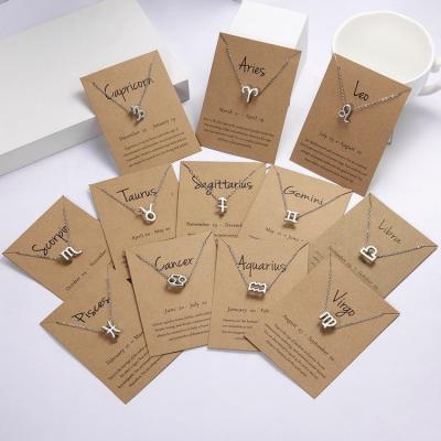 China Long Color Keeping Personality Symbol Version Leo Pendant Paper Card Cancer Necklace Female Clavicle Chain for sale