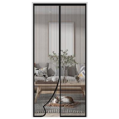 China European Style Anti Insect Waterproof Polyester Mosquito Net Magnetic Door Screen Reinforced Magnetic Mosquito Net Curtain Door for sale