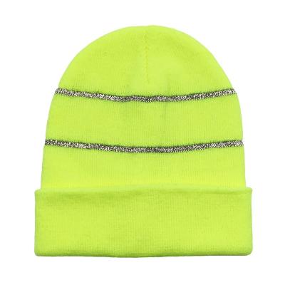 China HI FORCE COMMON Winter Beanie Hat With Reflective Stripes Reflective Hat for sale