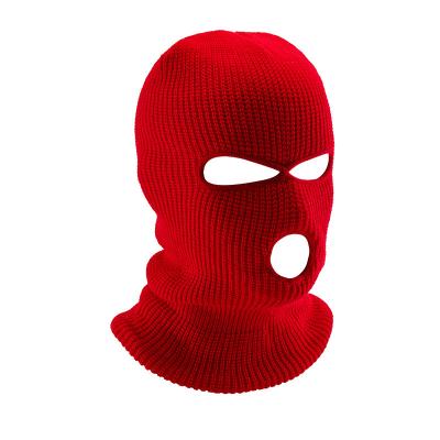 China COMMON Wholesale 3 Hole Ski Mask Winter Riding Hat Knitted Balaclava for sale