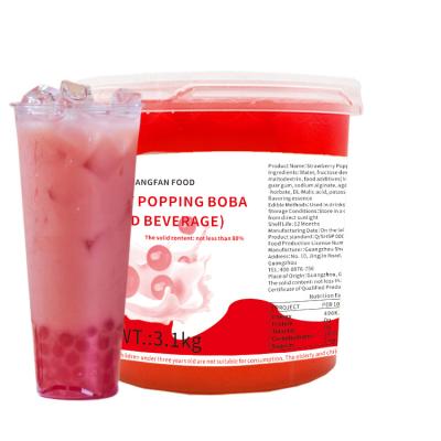 China Bubble Tea/Smoothies/Desserts Premium Boba Strawberry Bubble Milk Tea Materials Jumping Boba Balls for sale