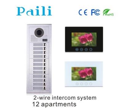 China PL619-12 12 Apartment Telephone Doorbell 2 Wire Intercom for sale