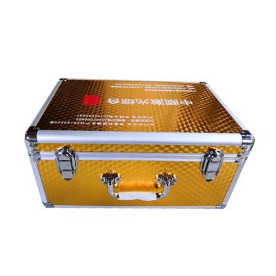 China Golden Aluminum PVC surface+aluminum frame tool case for Therpy device customized tool box OEM for sale