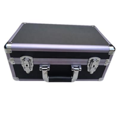 China Durable Fashion Customized Gun Color Round Angle Aluminum Tool Case With Particle Foam for sale