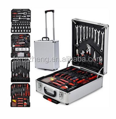 China Tools Box Tool Kits 186 Pcs ABS Aluminum Trolley Tool Case for sale