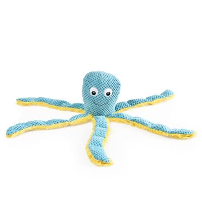 China Sustainable Octopus Shape Stuffed Cute Squeaky Plush Dog Chew Toy for sale