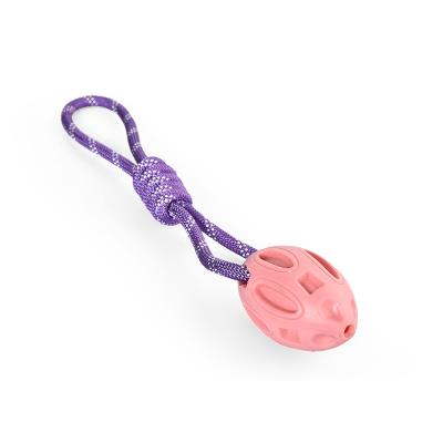 China Viable Dog Toy Durable TPR Ball With Bite Rope Nylon Chew Dog Toy for sale