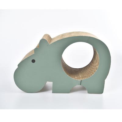 China Petstar Viable Hippo Shape Recyclable Corrugated Scratch Toy for sale