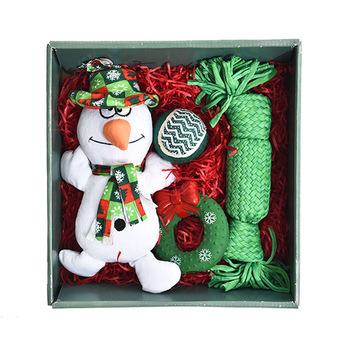 China Viable Pet Teeth Cleaning Creative Interactive Chewing Snowman Dog Christmas Toy Set for sale