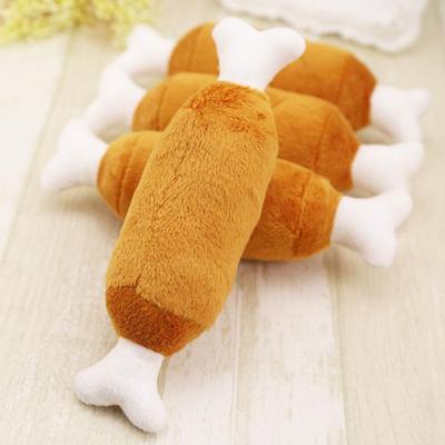 China 2019 Customs Handmade Chicken Leg Plush Dog Toy for sale