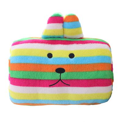 China Animal Wholesale Colorful Custom Embroidery Rabbit Soft Plush Hand Warmer Pillow for sale