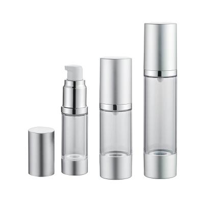 China Cosmetic 30ml New Clear Airless Pump Bottle Container With Silver Logo Cosmetic Spray Custom Packaging Lotion for sale