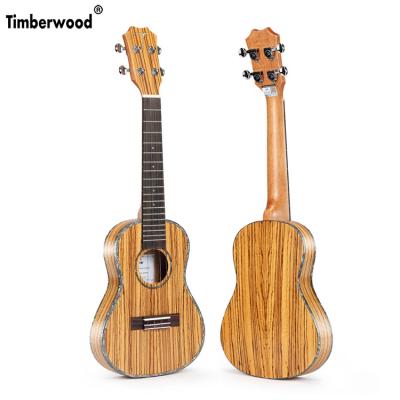 China Wholesale OEM 26 inch tenor ukulele super thin zebrawood ukulele body zebrawood ukulele for sale factory for sale