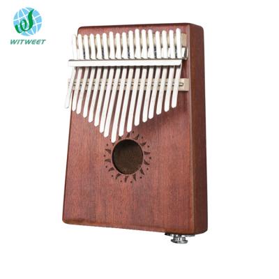 China 17 Key Electric Kalimba Piano Kalimba Mahogany Musical Instrument With Pickup Body Solid Mahogany Factory for sale