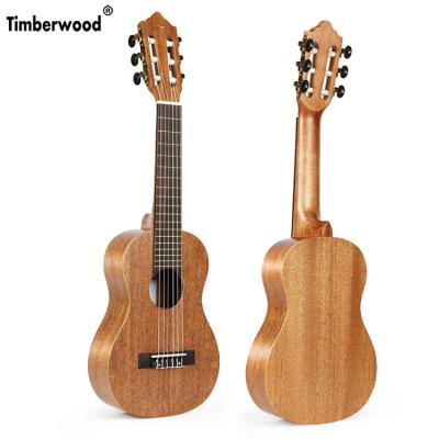 China Classic Mahogany Headstock 28 Inch Small Guitarlele Six String Guitar Travel Guitalele With Nylon Aquila Strings Guilele Factory for sale