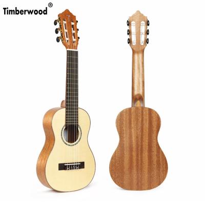 China Spruce+Mahogany high quality classic headstock guitalele flawless solid top 28 inch guitarlele ready to ship factory for sale