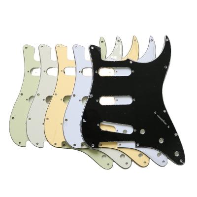 China Modern Stratocaster ST Mint Green Color Gutiar Electric SSS Pickguard Made Standard 3 Ply Plastic 11 Holes for sale