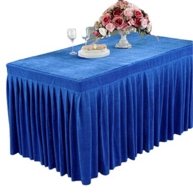 China Wedding Waterproof 100 Polyester Party Wedding Tablecloth Plain Gift Flower Business Custom Jacquard for sale