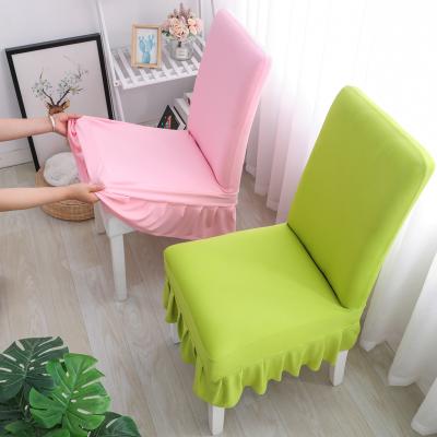 China Simple Simple Dining Room Decor Chair Covers Spandex Stretch Skirt Chair Slipcover Half Chair Cover for sale