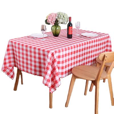 China No Fade Polyester Coffee Table Cloth Rectangle Plaid Table Cloth Outdoor Lap Decorations Picnic Table Cover Gingham Tablecloth for sale