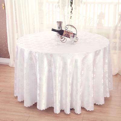 China No Fading YRYIE Factory Hotel Restaurant Banquet Party Wholesale White Round Luxury Tablecloths For Wedding for sale