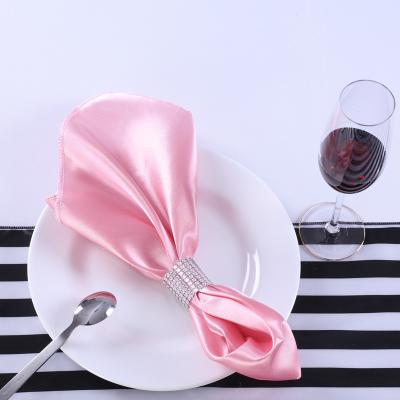 China Disposable Satin Table Napkins Cloth For Wedding Banquet Birthday Party Decoration 50CM Square Hotel Satin Napkin Home Pocket Handkerchief for sale