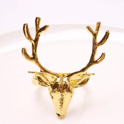 China Christmas Viable Table Ornaments Elks Napkin Ring Western Restaurant Metal Napkin Loop For Dining Room Hotel Table Decor Home Backer for sale