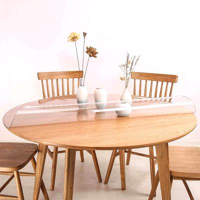 China Oilproof PVC Tablecloth Transparent Frosted Waterproof Soft Glass Tablecloth for sale