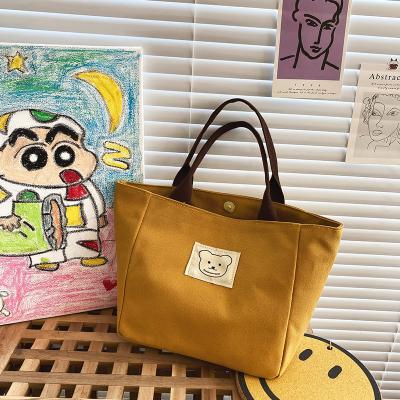 China Fashion Cartoon Cute Cute Bear Canvas Handbag Casual Lunch Bag for sale