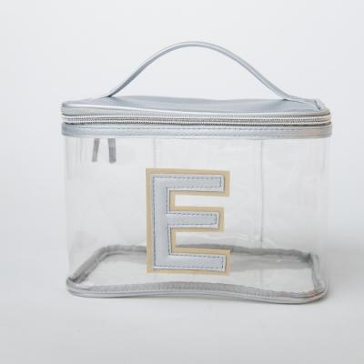 China Fashion new two pieces waterproof PVC transparent women travel cosmetics storage bag wholesale for sale