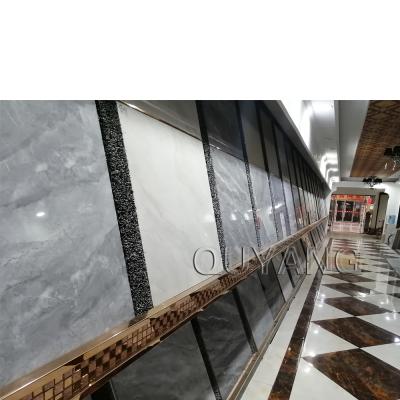 China Europe Porcelain Large Format Slab Tile Modern White Marble Price Per Square Meter Polished Ceramic Marble Tile Bathroom Flooring for sale