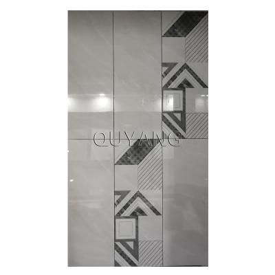 China High Glossy Europe Bathroom QUYANG China Kitchen Ceramic Panel Porcelain Tile White Luxury Wall Tile 200*400cm for sale