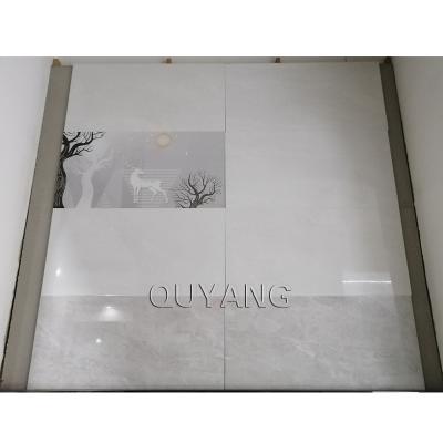 China Wholesale Europe QUYANG Bathroom Wall Ceramic Tile Kitchen Backsplash Luxury High Gloss Porcelain Covers Porcelain Tiles 300x600 for sale