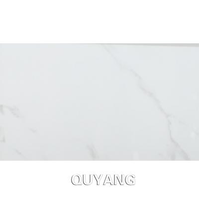 China Europe QUYANG modern design custom glazed porcelain kitchen wall tiles marble look white textured ceramic floor tile for bathroom for sale