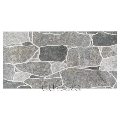 China Europe QUYANG exterior decoration artificial slate culture stone look veneer porcelain wall cladding brick tiles for House for sale