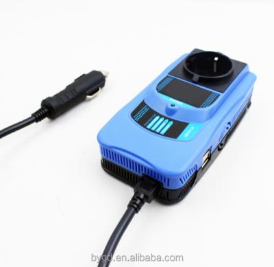 China 150w two portable usb 12v dc to 110v ac cigar lighter converter 154*75*50mm for sale