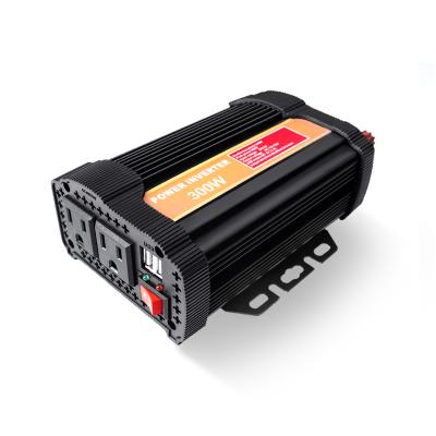 China Aluminum Alloy High Efficiency and Portable 300W DC to AC 12v 220v Power Inverter for Car Use Inverter Inverter for sale