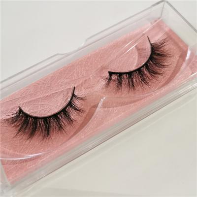 China 3D Mink Natural Soft Reusable Short Natural Eyelashes Premade Short Lashes / Mink Eyelashes With Logo for sale