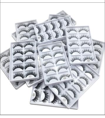 China Handmade False 3D Eyelashes Natural Soft Fluffy Tapered Thick Lashes Mink Hair Soft False Eyelashes 5 Pairs False Mink Tapered Cross Eyelashes for sale