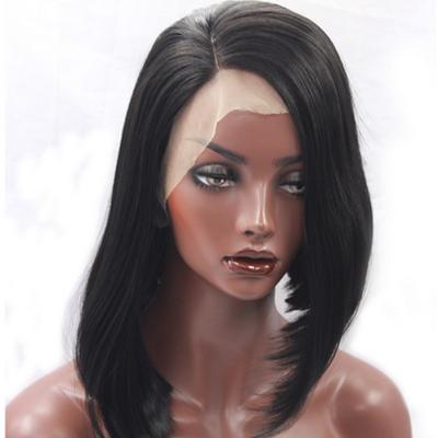 China Silky Straight Wave Can Be Customized Bob Synthetic Lace Front Wig For Black Women for sale