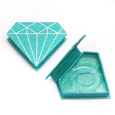 China Recycled Materials Custom Design Diamond Shape Luxury Mink Magnetic Gift Box For Eyelashes for sale