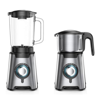 China Household 600W 1.5L Glass Jug Stainless Steel Food Blender Smoothie Maker With 1L Large Stainless Steel Coffee Grinder for sale