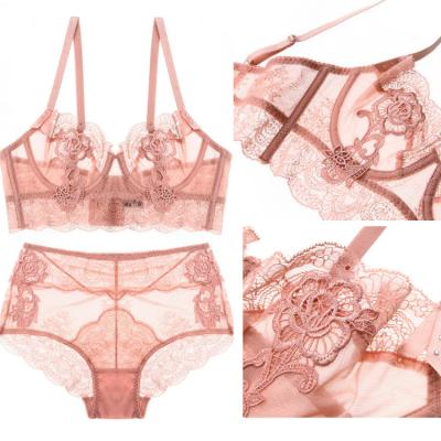 China Antibacterial hot sale ladies sexy suspender underwear set breathable lace underwear set fancy bra and stylish fancy bra panty set for sale