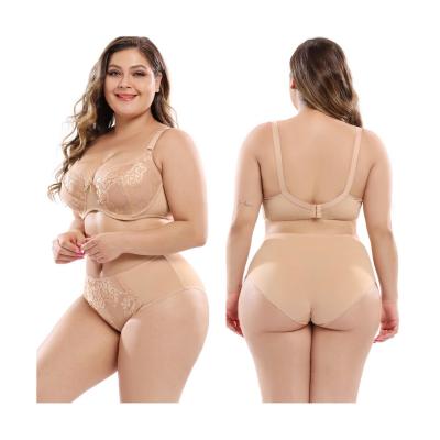 China 2021 New Lace Breathable Sexy Plus Size Bra Underwear Comfortable Breathable Underwear Set for sale