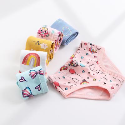 China Wholesales Amazon Logo Lovely Breathable 100% Cotton Underwear Children Briefs Korean Girly Kids Panti Cartoon Soft Cute Kid Panties for sale