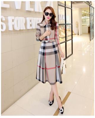 China Luxury Lady Plaid Casual Dresses OEM Office Logo Famous Brand Berry Womens Fashion Party Club Grid Anti-Static Elegant Suit High Quality Shirt for sale