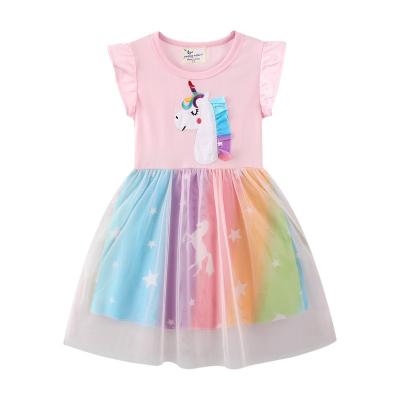 China Washable Kids Girl Dress Kids Clothes Bridesmaids Dress With Floral Print Custom Wholesale Seller Designers Summer Kids Wear Big Size for sale