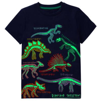 China Anti-Shrink Kids Clothes Rts Boys T-shirts Polo Shirts Luminous Dinosaur Children Clothes New Boys T-shirt Baby Summer T-shirt for sale